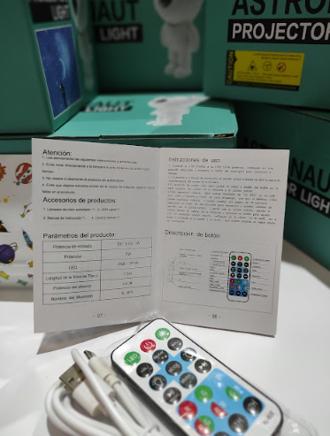 Proyector astronauta con altavoz bluetooth